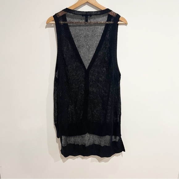 Eileen Fisher Organic Linen Délavé Long button sleeveless Cardigan - Picture 2 of 11